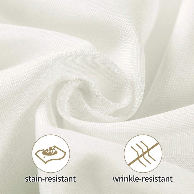 Ascoza 2pack 60x120 Inch Ivory Rectangular Tablecloth 6 Feet Table Cloth in Polyester Fabric for Wedding/Banquet/Restaurant/Parties - Image 3